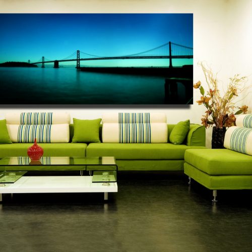 A stunning 24x55 x 1.5 museum quality canvas print taken of the Bay Bridge in San Francisco CA