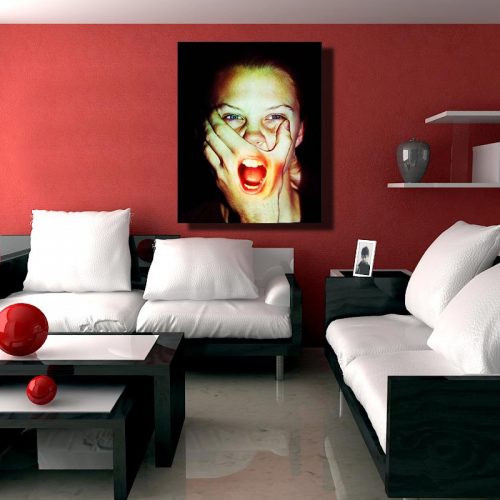 A stunning photo museum quality canvas gallery wrap.  Photography, Canvas Print, Censorship, photo, color, red, conceptual