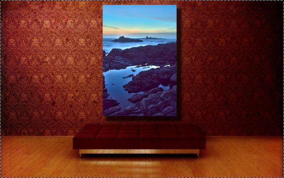 Canvas wrap Landscape photography, seascape ocean, Beach photograph Haystack Rock moody sea Califronia Oregon coast Pacific Northwest travel