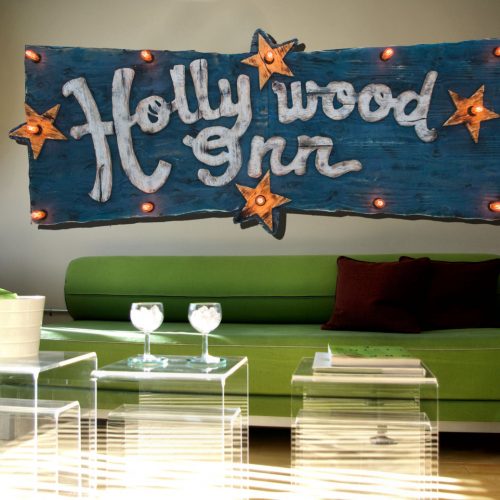 Custom light up sign for your home or store, distressed, antique, barn wood, recycled, hollywood, rustic, red. orange