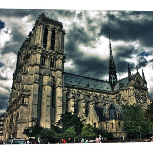 Gallery wrap, Gargoyle, Notre Dame Cathedral, Paris decor, Paris France, eiffel Tower, Europe, Black and White photogrphy, HDR photograph
