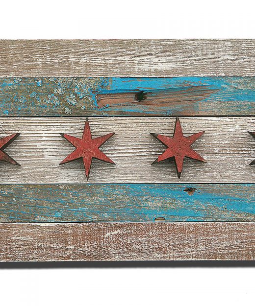 Handmade, reclaimed Wooden Chicago Flag, vintage, art, distressed, weathered, recycled, Chicago flag art, home decor, Wall art, recycled