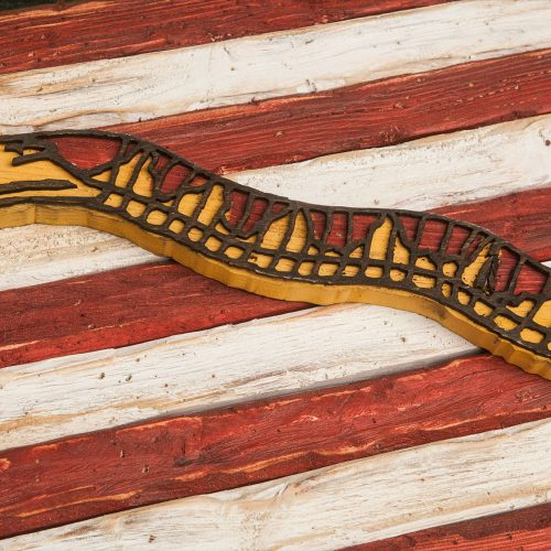 Navy Jack, Don't Tread On Me, Limited Edition, Weathered Wood One of a kind ,vintage, art, distressed, weathered, recycled, snake, yellow