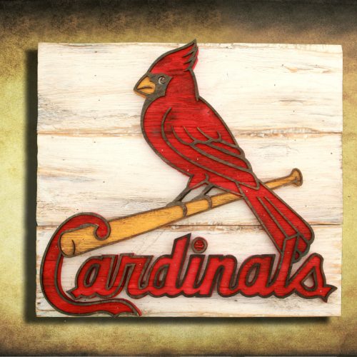 Saint Louis Cardinals Handmade distressed wood sign, vintage, art, weathered, recycled, Baseball, home decor, Wall art, Man Cave, Blue, Red