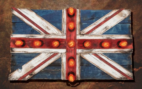 Union Jack Flag Weathered  distressed Wood flag Edison limited Edition, vintage, distressed, weathered, recycled, England, UK, London