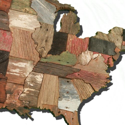 United States of America Map from Reclaimed Barn Wood, recycled, USA, State map, vintage, rustic fine art one of a kind piece.