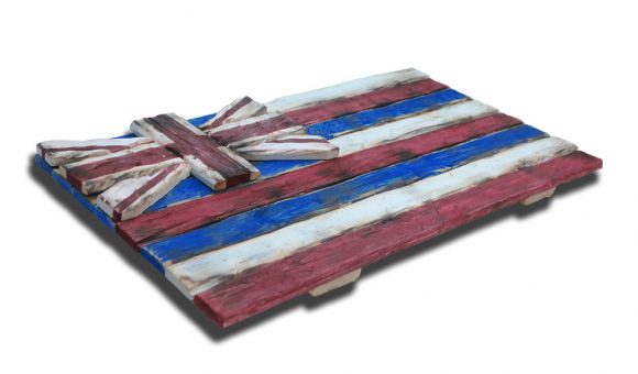 Weathered Wood One of a kind 3D Hawaii State flag, Wooden, vintage, art, Maui, O'ahu, distressed, home decor, patriotic, Hawaiian,blue, red