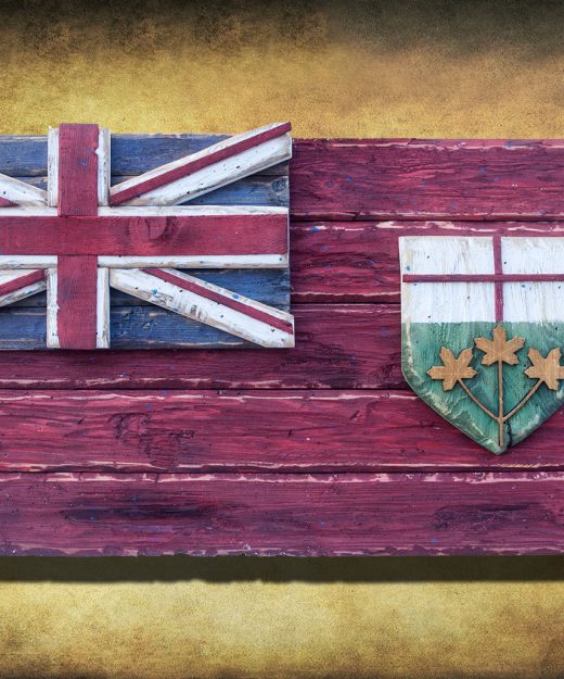 Weathered Wood One of a kind Providence of Ontario flag, Wooden, vintage, art, distressed, weathered, recycled, Providence, Canada, Red