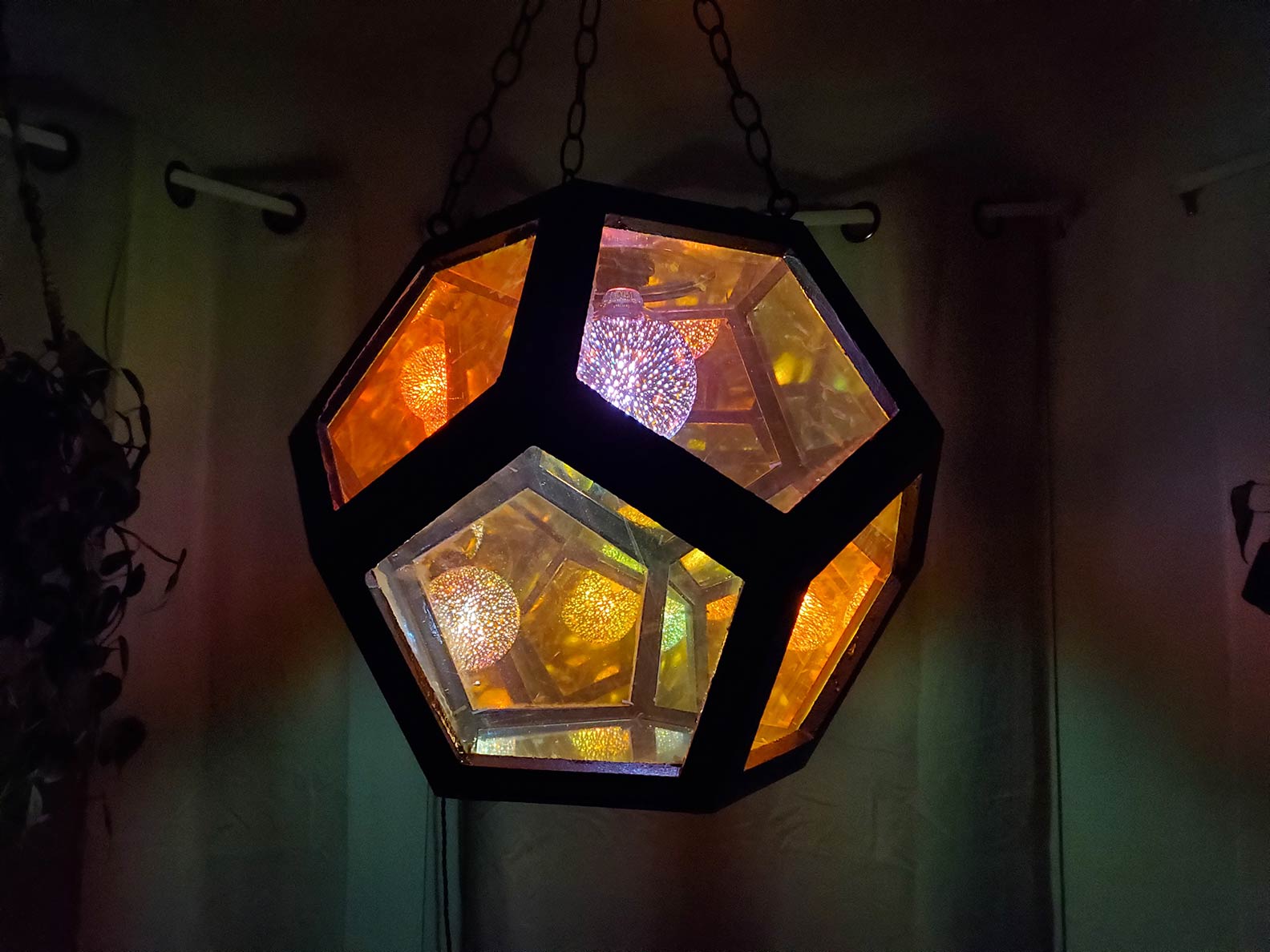The Dodecahedron Infinity Mirror Dichroic Glass Light