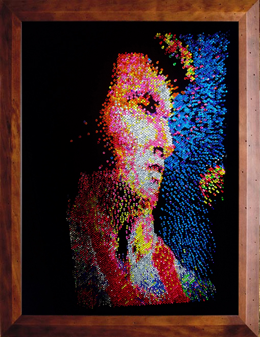 Elvis Presley Lite Brite The King of All Lite Brites, 35x40 inch hanging  wall art, Blue, Red, Custom Lite Brite