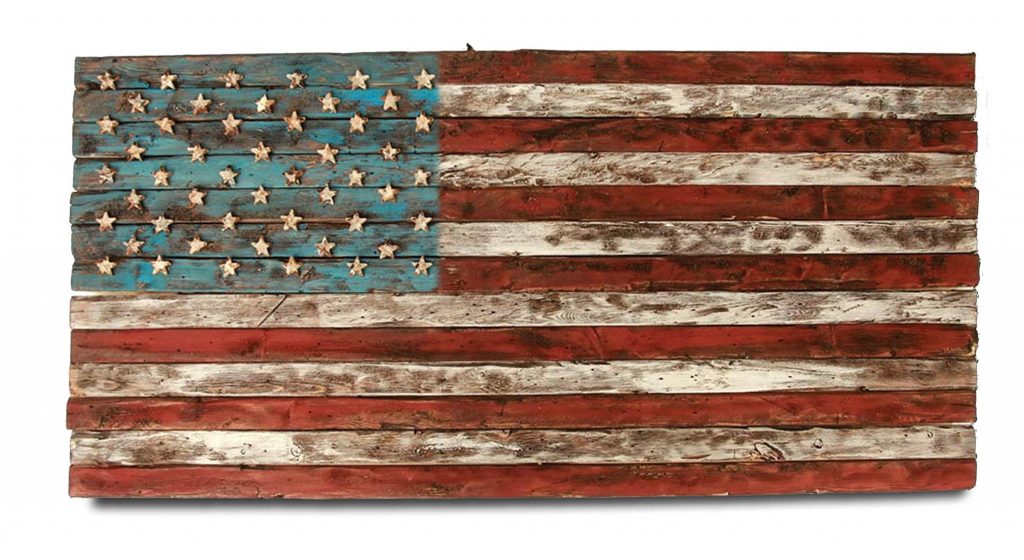 American Flag, Weathered Wood, One of a kind, 3D, Wooden