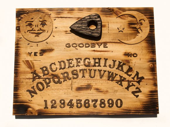 3D sculptured wall hanging wooden Ouija board Art., rustic, sepia, vintage, sculpture, home decor, brown, distressed wood, occult, Halloween