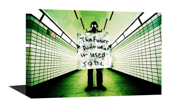 A stunning photo museum quality canvas gallery wrap of a photo from my gas mask series.