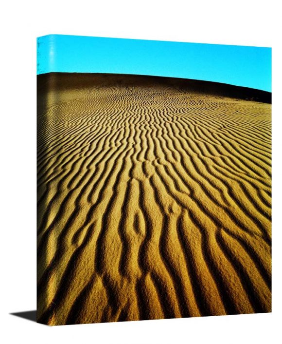 A stunning photo museum quality canvas gallery wrap of an original photograph I took in the sand dunes in Death Valley CA.