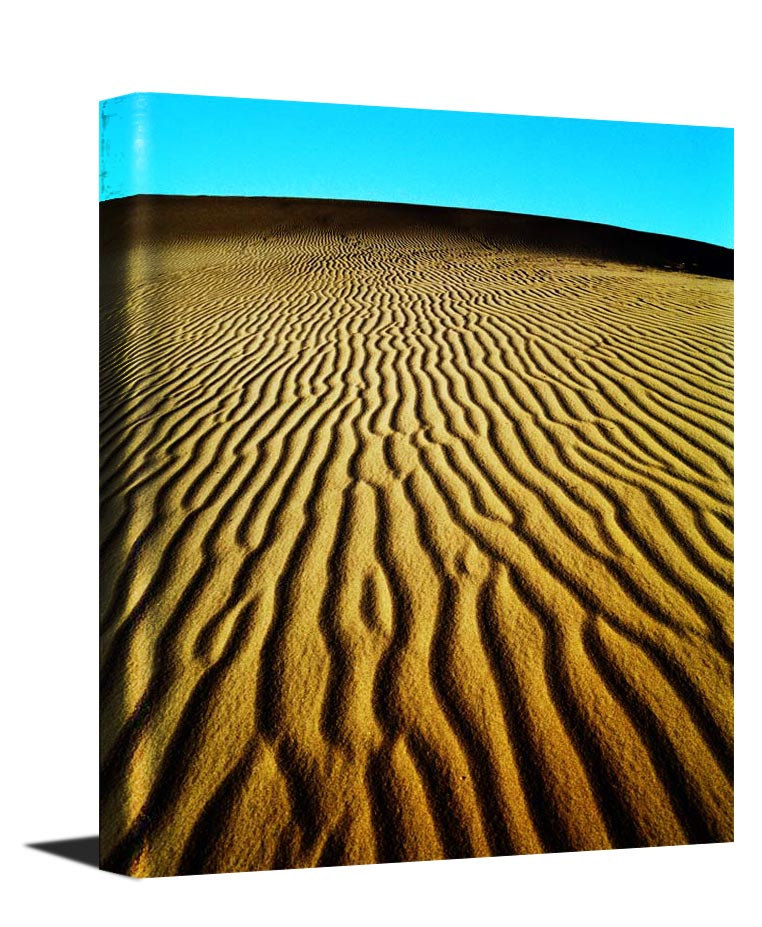 A stunning photo museum quality canvas gallery wrap of an original photograph I took in the sand dunes in Death Valley CA.