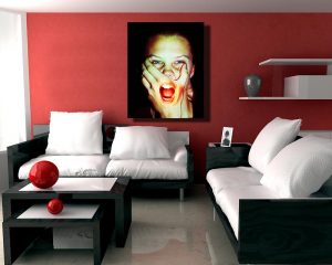 A stunning photo museum quality canvas gallery wrap.  Photography, Canvas Print, Censorship, photo, color, red, conceptual