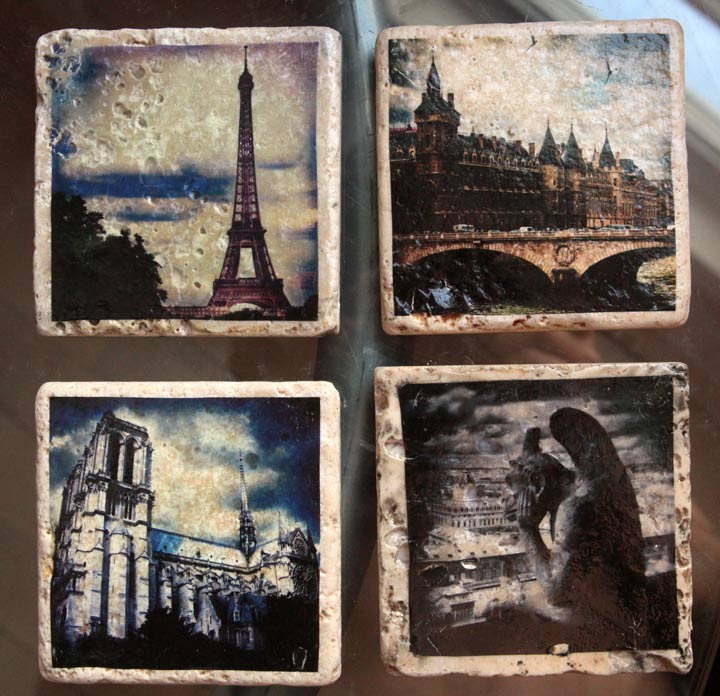 A stunning set of four 4x4 drink Coasters or wall art, taken in Paris France, that are sure to be a conversation piece on any coffee table.