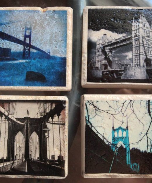 A stunning set of four 4x4 Glass Coasters or wall art  that are sure to be a conversation piece on any coffee table.
