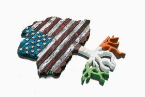 American flag tree with root flag of any country, USA, Heritage, Patriotic, United States, Irish, Ireland flag, Red white blue, 4th of July
