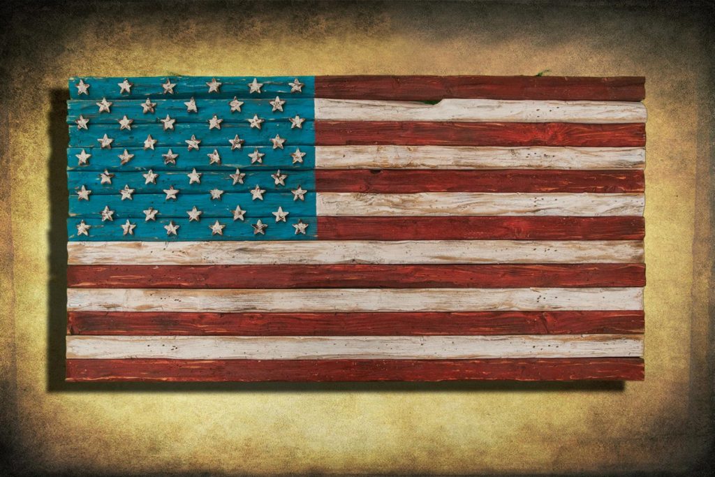 American Flag, Weathered Wood, One of a kind, 3D, Wooden, vintage, art