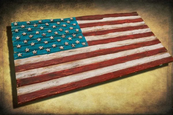 American Flag, Weathered Wood, One of a kind, 3D, Wooden, vintage, art, distressed, red, blue, white patriotic, wall art, USA, home decor