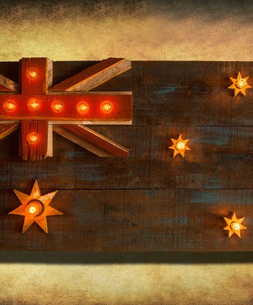 Australian Flag Weathered  distressed Barn Wood flag Edison limited Edition, vintage, distressed, weathered, recycled, Australia, UK, Sydney