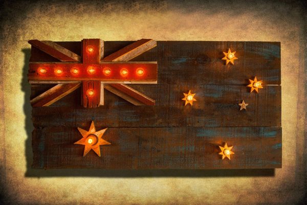 Australian Flag Weathered  distressed Barn Wood flag Edison limited Edition, vintage, distressed, weathered, recycled, Australia, UK, Sydney