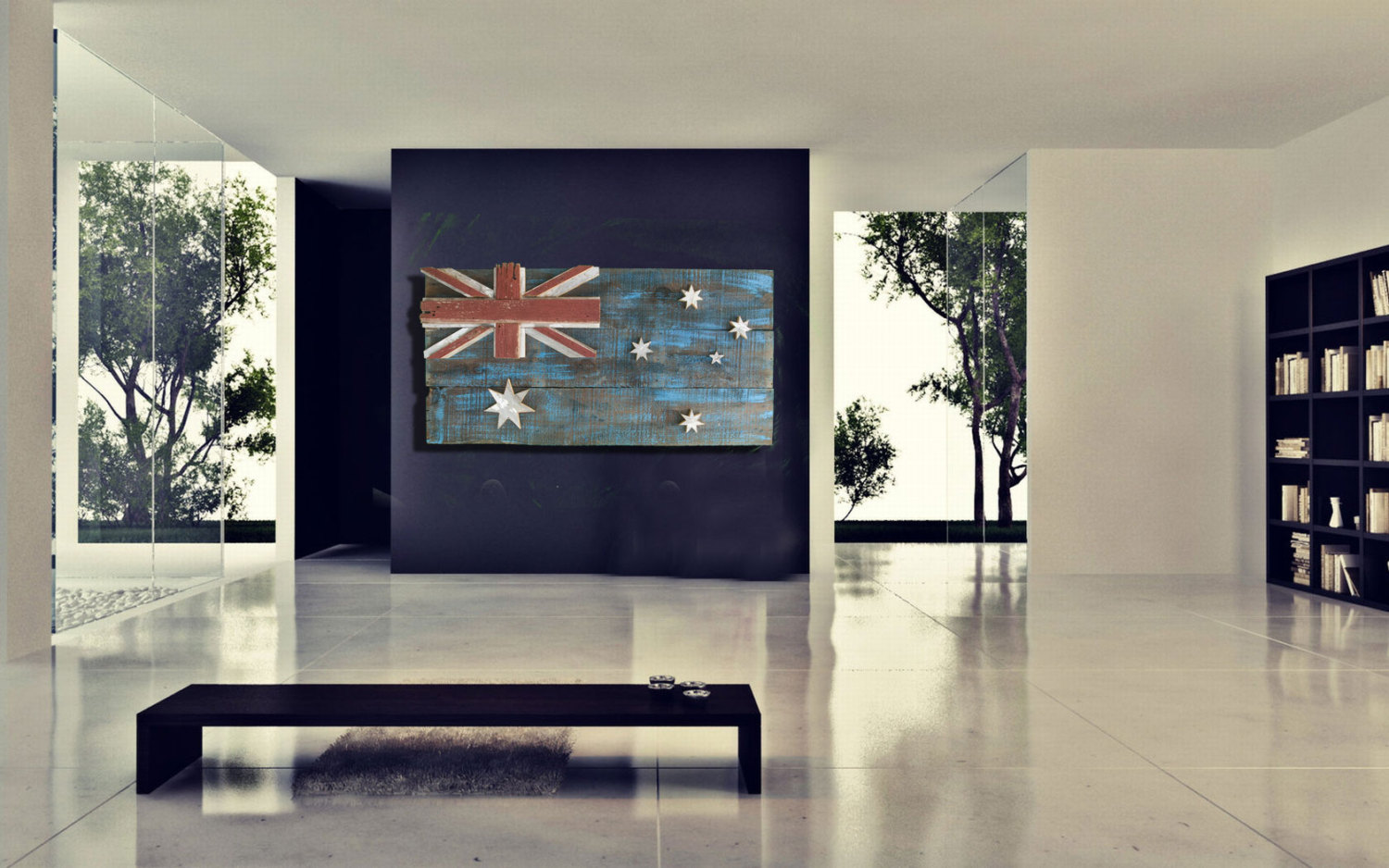 Australian Flag Weathered  reclaimed Barn Wood flag  limited Edition, vintage, distressed, weathered, recycled, Australia, blue, red, Sydney
