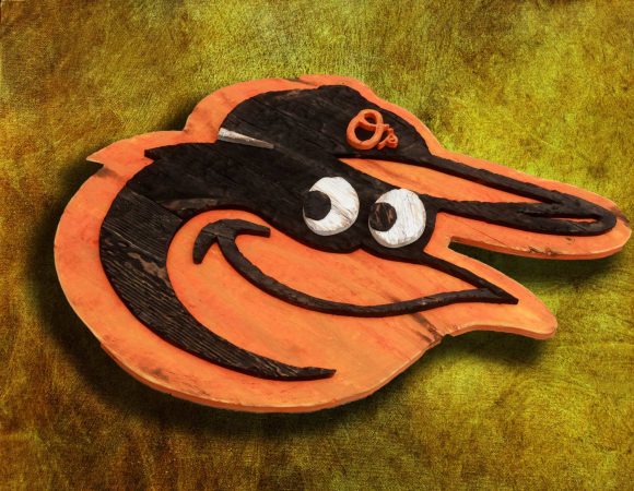 Baltimore Orioles Handmade distressed wood sign, vintage, art, weathered, recycled, Baseball, home decor, Wall art, Man Cave, orange, black