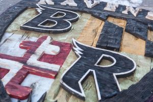 Baltimore Ravens Shield, Limited Edition, Weathered Wood One of a kind , Man cave, vintage, distressed, Maryland Flag recycled, red, yellow