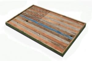 Barnwood Thin Blue Line American Flag, 100 year old Wood, One of a kind, 3D, Wooden, vintage, art, distressed,  police, wall art, USA,