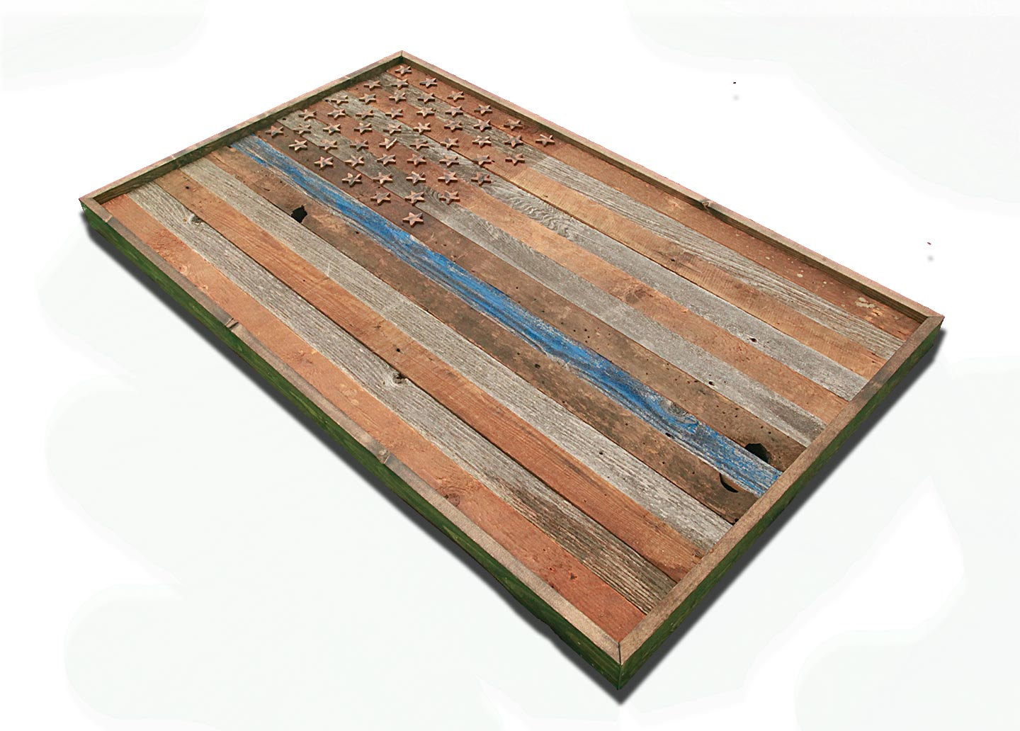Barnwood Thin Blue Line American Flag, 100 year old Wood, One of a kind, 3D, Wooden, vintage, art, distressed,  police, wall art, USA,