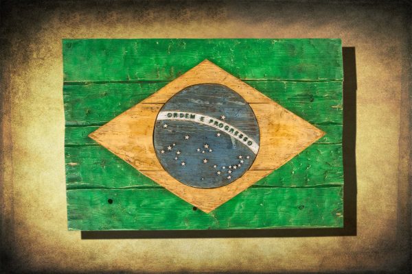 Brazilian Flag Weathered distressed Wood flag  limited Edition, vintage, distressed, weathered, recycled, Brazil, South America, soccer