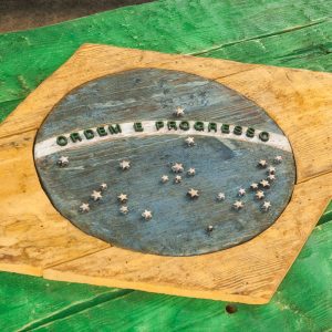 Brazilian Flag Weathered distressed Wood flag  limited Edition, vintage, distressed, weathered, recycled, Brazil, South America, soccer