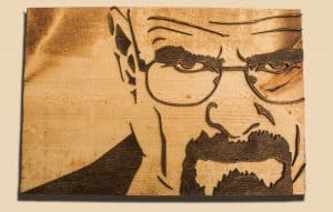 Breaking Bad 3D sculptured wall hanging wooden art.  Walter White, Heisenberg, wood, rustic, sepia, vintage, sculpture, home decor, brown