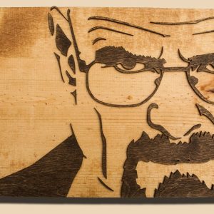 Breaking Bad 3D sculptured wall hanging wooden art.  Walter White, Heisenberg, wood, rustic, sepia, vintage, sculpture, home decor, brown