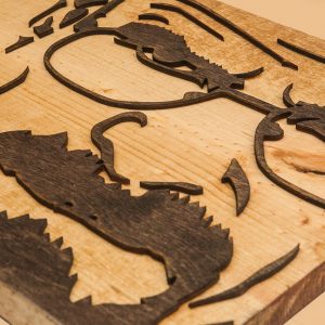 Breaking Bad 3D sculptured wall hanging wooden art.  Walter White, Heisenberg, wood, rustic, sepia, vintage, sculpture, home decor, brown