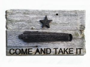 Canon Flag, Come and Take It 3D flag. Weathered Wood One of a kind ,vintage, art, distressed, weathered, recycled, gun, Texas