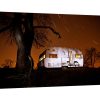 Canvas Gallery Wrap, Night time photography, Stars, long exposure, orange, camper, vintage, Canvas print, light painting, home decor