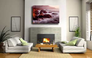 Canvas wrap Landscape photography, seascape ocean, Beach photograph Haystack Rock moody sea Califronia Oregon coast Pacific Northwest travel