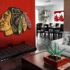 Chicago Blackhawks Handmade distressed wood sign, vintage, art, weathered, recycled, Hockey, home decor, Wall art, Man Cave, Blue, Red