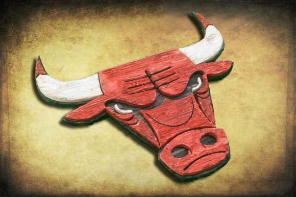 Chicago Bulls Handmade distressed wood sign, vintage, art, weathered, recycled, home decor, Wall art, Man Cave, Black, Red