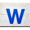 Chicago Cubs Handmade distressed W for the WIN wood sign, vintage, art, weathered, recycled, Baseball, home decor, Wall art, Man Cave, Blue