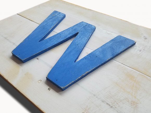 Chicago Cubs Handmade distressed W for the WIN wood sign, vintage, art, weathered, recycled, Baseball, home decor, Wall art, Man Cave, Blue
