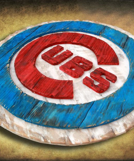 Vintage Chicago Cubs Logo, Chicago Cubs wood sign