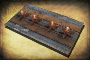 Chicago Flag One of a kind Barn Wood, Antique Edison light bulbs, yellow, brown, Illinois,recycled, reclaimed, wooden, rustic