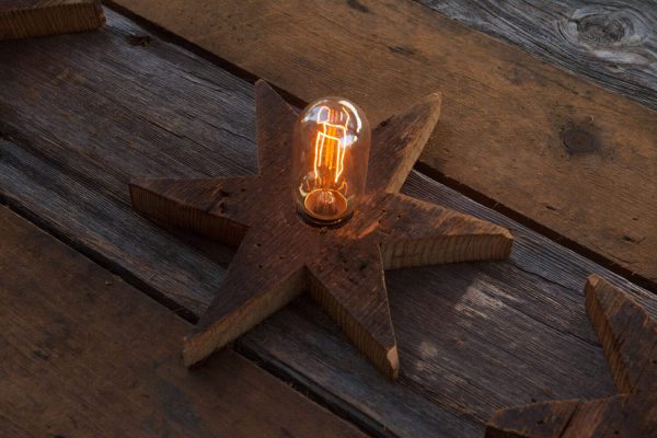 Chicago Flag One of a kind Barn Wood, Antique Edison light bulbs, yellow, brown, Illinois,recycled, reclaimed, wooden, rustic