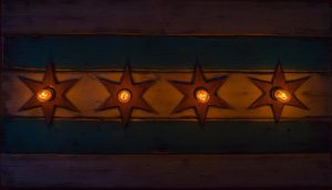 Chicago Flag One of a kind Weathered Wood, Antique Edison light bulbs, Blue, red, Illinois,recycled, reclaimed, wooden, rustic