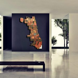 Chicago neighborhood Map from Reclaimed Barn Wood, recycled, reclaimed woo map, vintage, rustic fine art one of a kind piece.