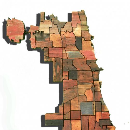 Chicago neighborhood Map from Reclaimed Barn Wood, recycled, reclaimed woo map, vintage, rustic fine art one of a kind piece.